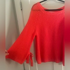 Nordstrom Project // Naadam Sweater, Bell Sleeves w/bow accent Hot Pink/Fuchsia